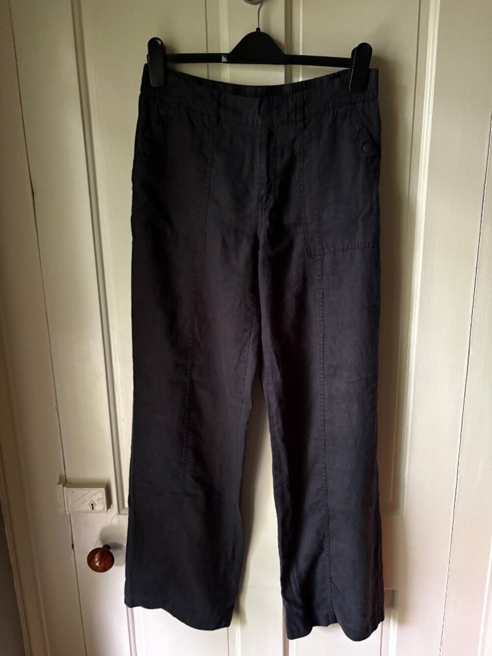 Athleta Black Linen Wide Leg Pants